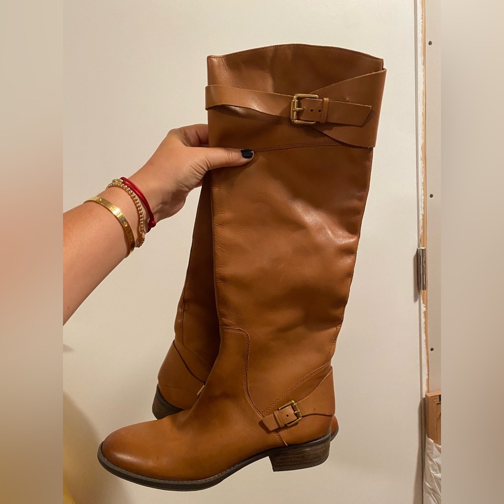 Sam Edelman Tan Leather Knee Boots
